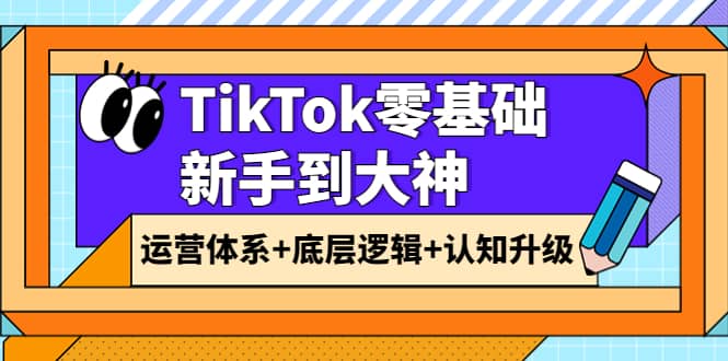 TikTok零基础新手到大神：运营体系+底层逻辑+认知升级（9节系列课）