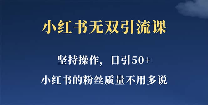 小红书无双课一天引50+女粉，不用做视频发视频，小白也很容易上手拿到结果