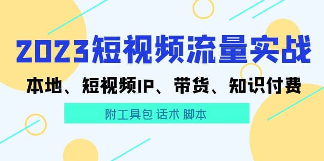 2023短视频流量实战 本地、短视频IP、带货、知识付费