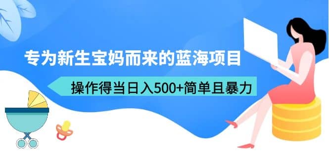 专为新生宝妈而来的蓝海项目，操作得当日入500+简单且暴力（教程+工具）