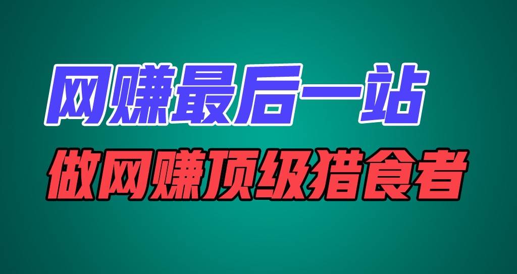 网赚最后一站，卖项目，做网赚顶级猎食者