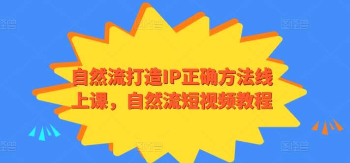 自然流打造IP正确方法线上课，自然流短视频教程