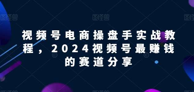 视频号电商实战教程，2024视频号最赚钱的赛道分享