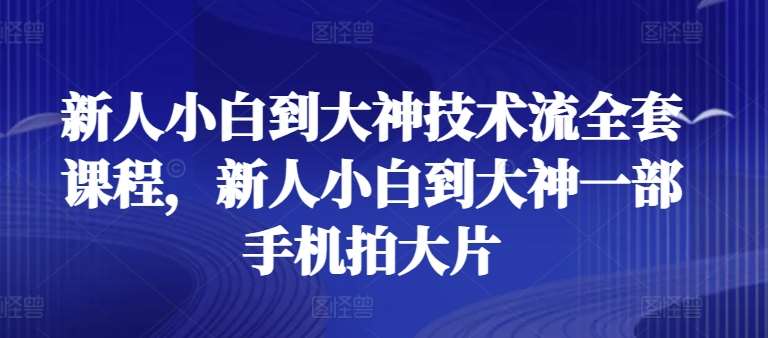 新人小白到大神技术流全套课程，新人小白到大神一部手机拍大片