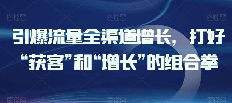 引爆流量全渠道增长，打好“获客”和“增长”的组合拳