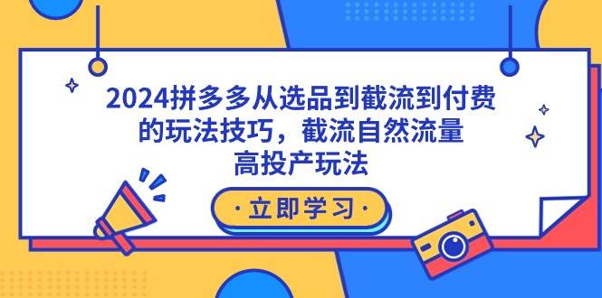 （9037期）2024拼多多从选品到截流到付费的玩法技巧，截流自然流量玩法，高投产玩法