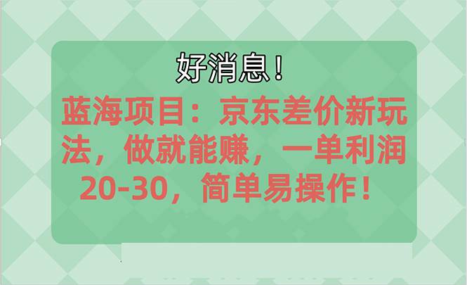 （10989期）越早知道越能赚到钱的蓝海项目：京东大平台操作，一单利润20-30，简单…