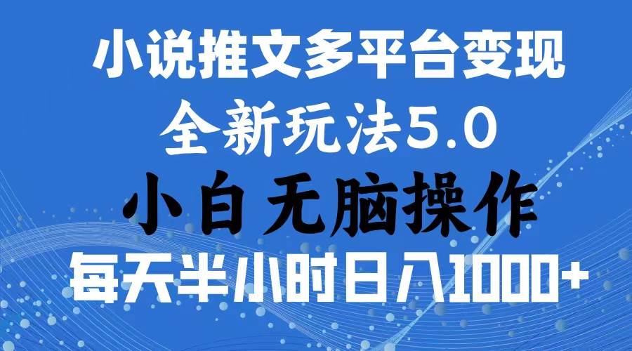 （11323期）2024年6月份一件分发加持小说推文暴力玩法 新手小白无脑操作日入1000+ …