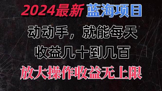 （11470期）有手就行的2024全新蓝海项目，每天1小时收益几十到几百，可放大操作收…