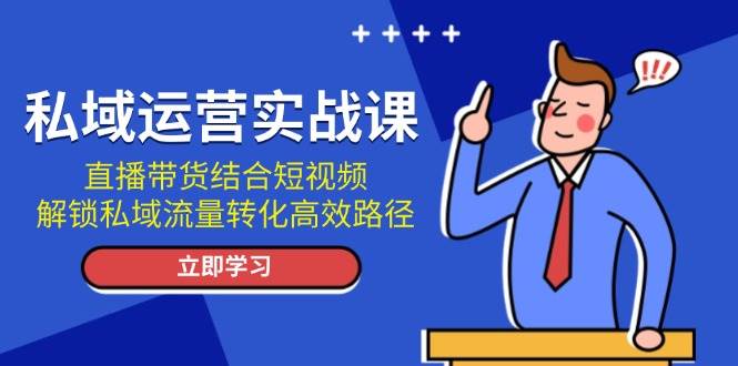 （13587期）私域运营实战课：直播带货结合短视频，解锁私域流量转化高效路径