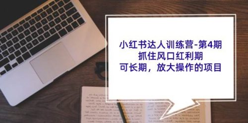 小红书达人训练营第4期：抓住风口红利期，可长期，放大操作的项目