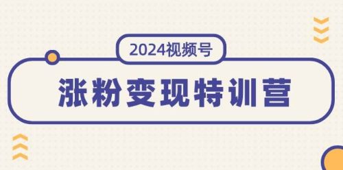 2024视频号-涨粉变现特训营：一站式打造稳定视频号涨粉变现模式（10节）